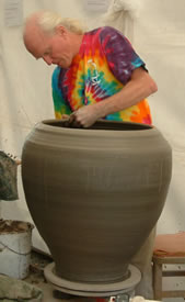 kevin throws a large pot